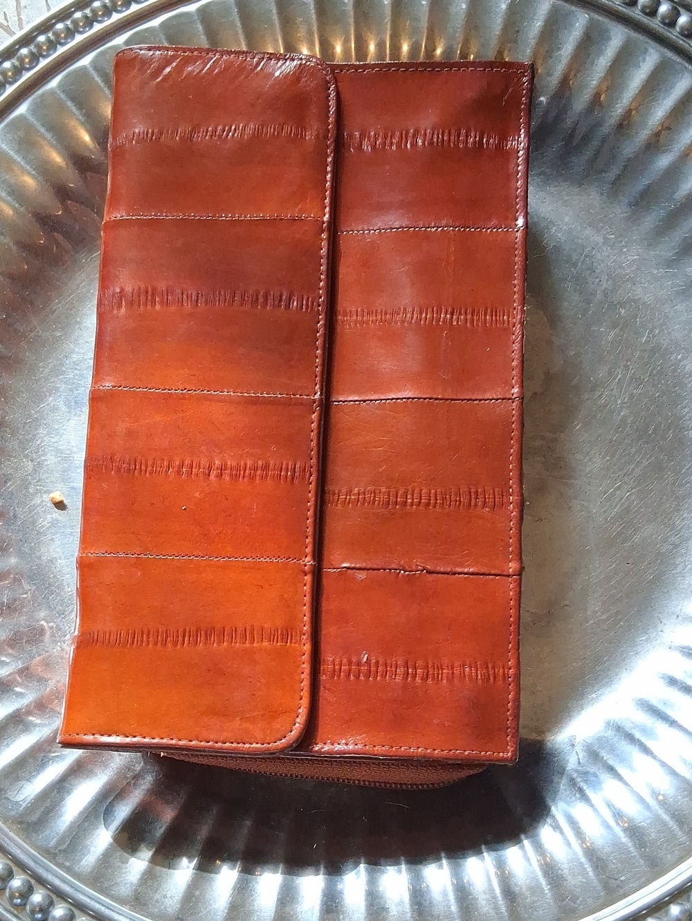 Men's Brown Leather Travel Wallet - Classic Foldover Organizer